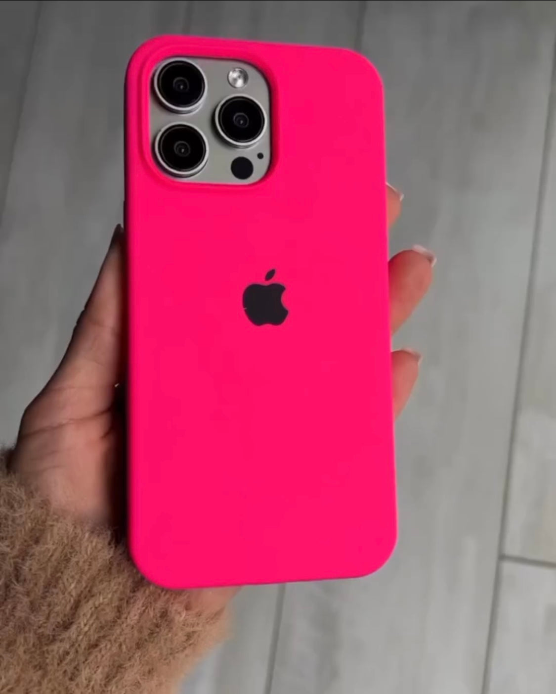 iPhone Silicone Case (Fluorescent Rose)