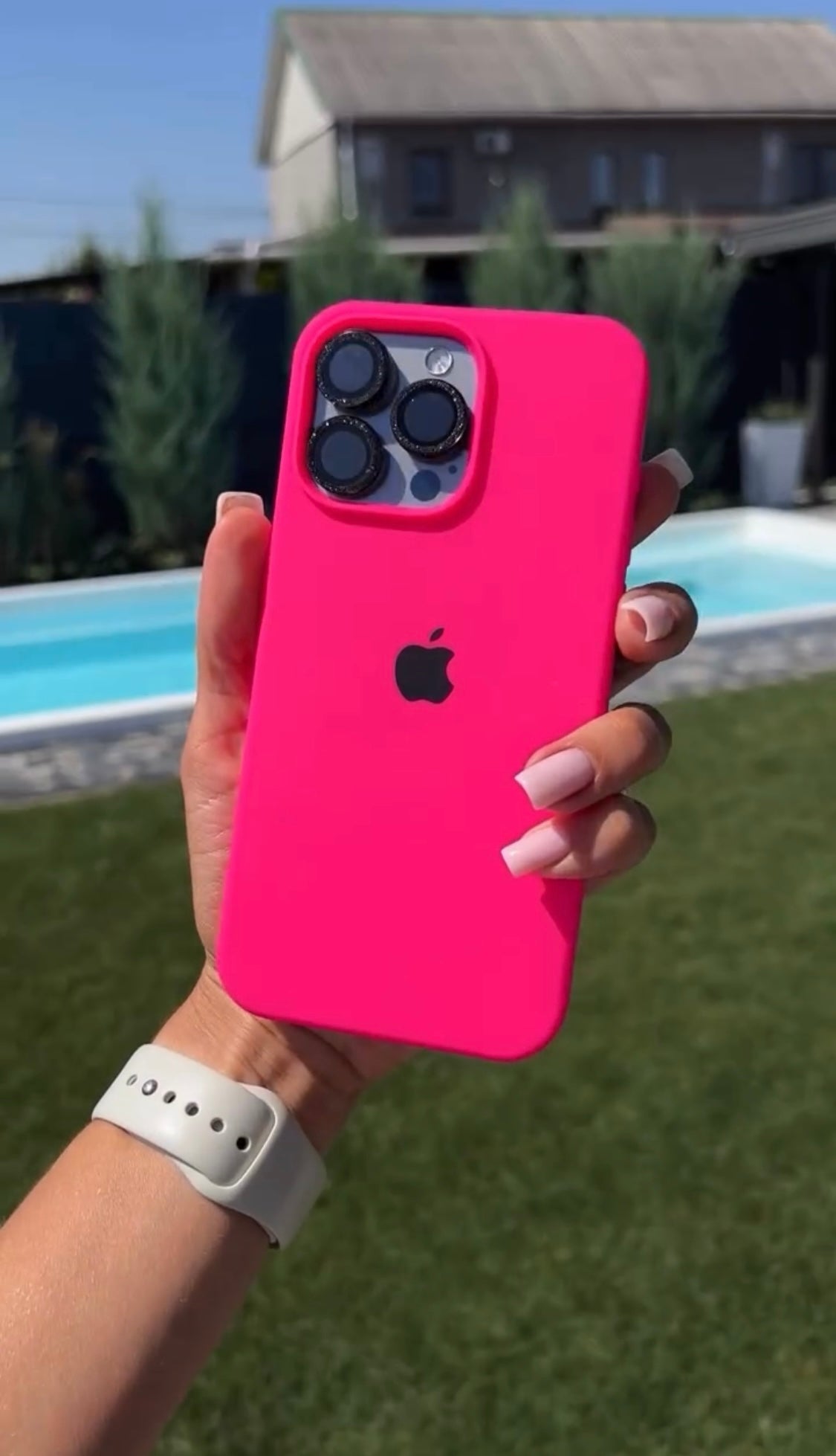 iPhone Silicone Case (Fluorescent Rose)