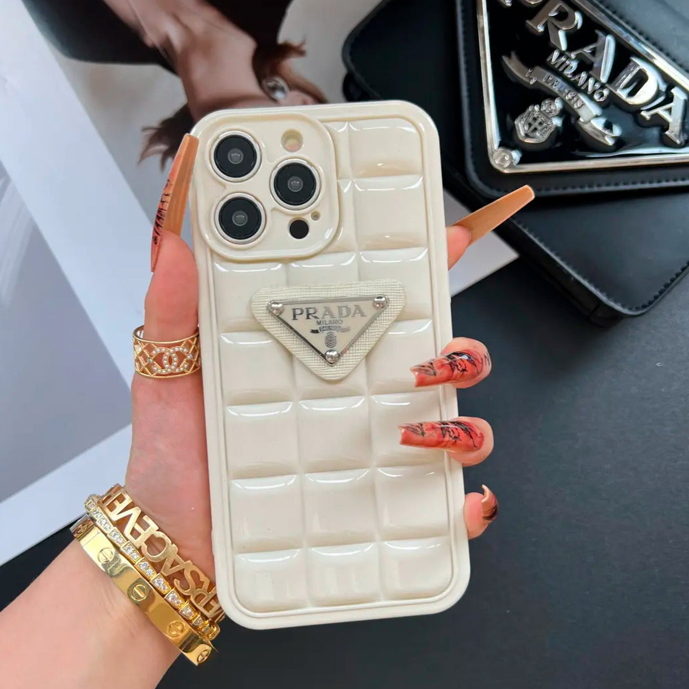 Prada Puffer Case (Cream White)