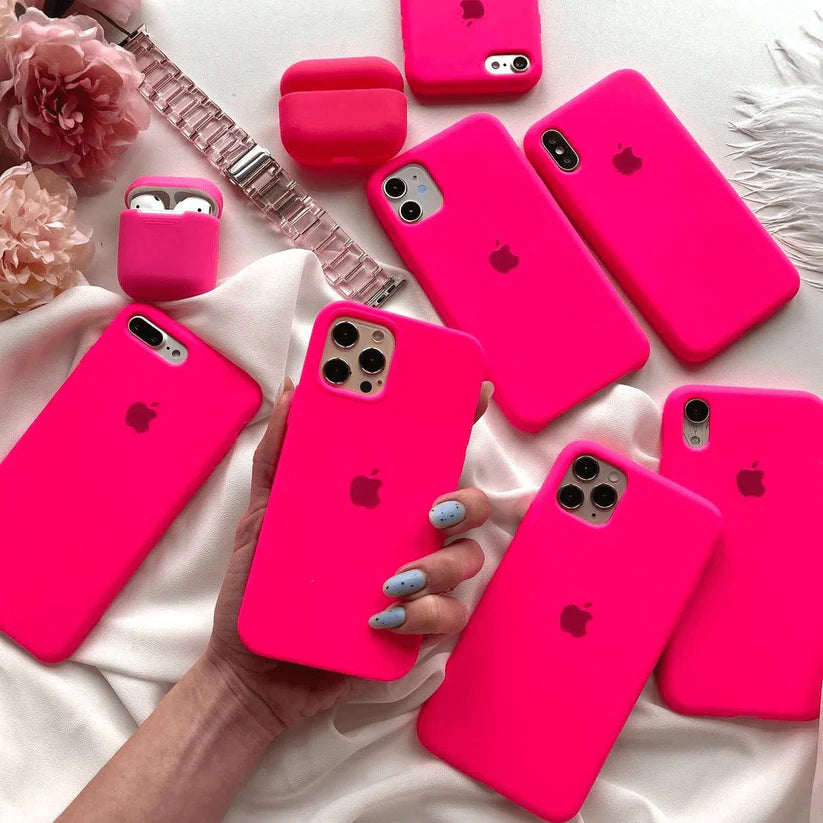 iPhone Silicone Case (Fluorescent Rose)