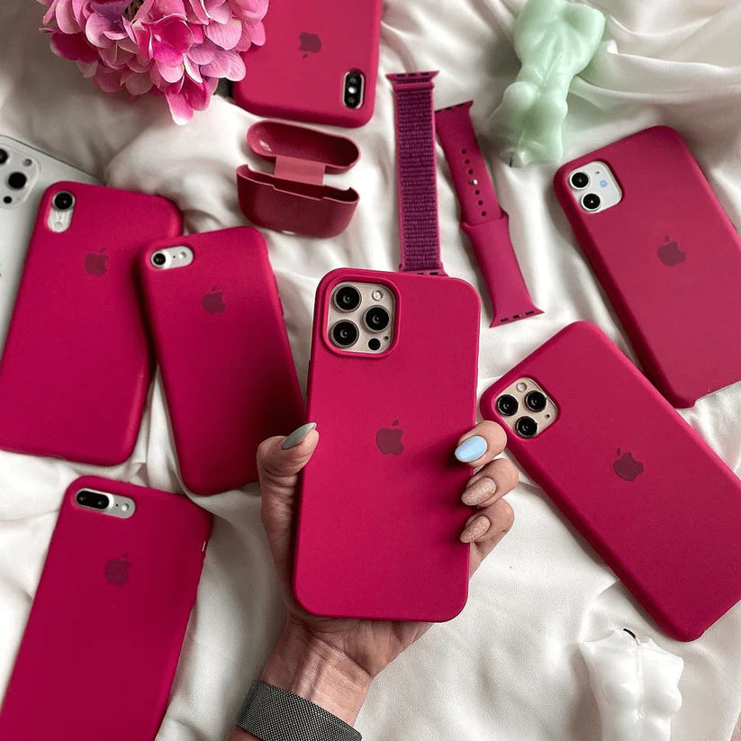 iPhone Silicone Case (Rose Red)